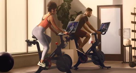 Y members using Peloton bikes at the Y